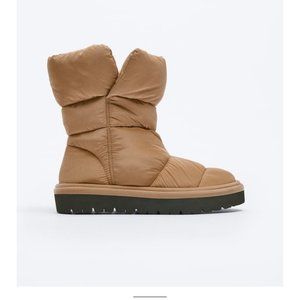 Zara quilted low heel ankle boots New